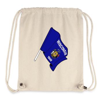 Flagge von Wisconsin - Stanley/Stella recycelter Gym Bag - Naturweiß - Vorne