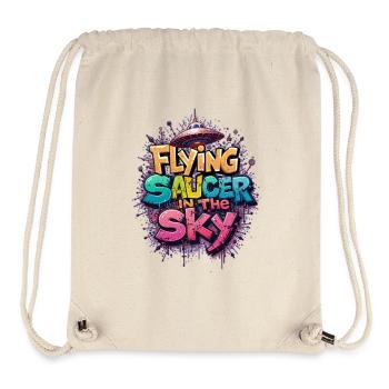 Une soucoupe volante dans le ciel - Sac à cordon recyclé Stanley/Stella - blanc naturel - Devant