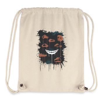 Effrayant Sourire dégoulinant - Sombre Esthétique Horreur Art - Sac à cordon recyclé Stanley/Stella - blanc naturel - Devant