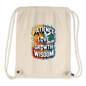 Patience, Amour, Croissance et Sagesse - Dualité Feu - Sac à cordon recyclé Stanley/Stella - blanc naturel - Devant