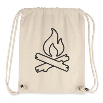 Bonfire Line Icon Campfire - Stanley/Stella Recycled Gym Bag - natural - Front