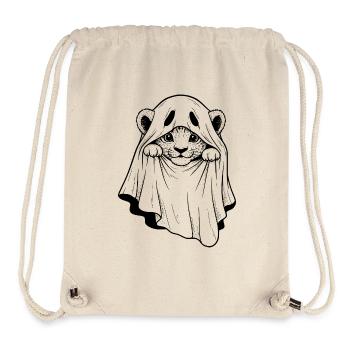 dessin animé bébé lion en costume de fantôme - Sac à cordon recyclé Stanley/Stella - blanc naturel - Devant