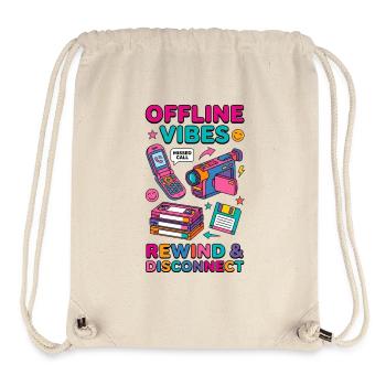 Offline-Vibes – Retro 90er Vintage Tech - Stanley/Stella recycelter Gym Bag - Naturweiß - Vorne