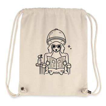 Hund Dackel beim Frisör Minimalistisch Line Art - Stanley/Stella recycelter Gym Bag - Naturweiß - Vorne