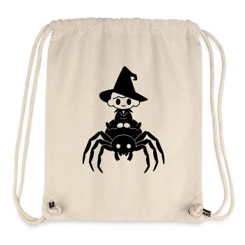 Cute Witch Rides Spider Halloween Motif - Stanley/Stella Recycled Gym Bag - natural - Front