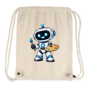 Künstlerischer Malroboter mit Palette - Stanley/Stella recycelter Gym Bag - Naturweiß - Vorne