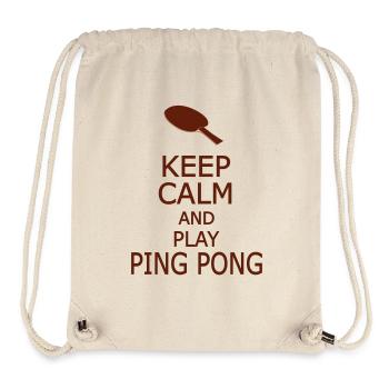 Restez calme et jouez au ping-pong – Drôle de tennis de table - Sac à cordon recyclé Stanley/Stella - blanc naturel - Devant