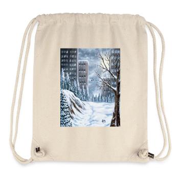 Urbaner Winter unter Wolkenkratzern - Stanley/Stella recycelter Gym Bag - Naturweiß - Vorne