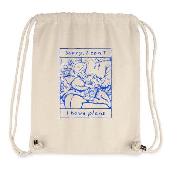 Sorry, I Have Plans Funny Cat Design for Introvert - Stanley/Stella Recycled Gym Bag - natural - Front