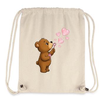 Cute Bear with Heart Soap Bubbles Motif - Stanley/Stella Recycled Gym Bag - natural - Front