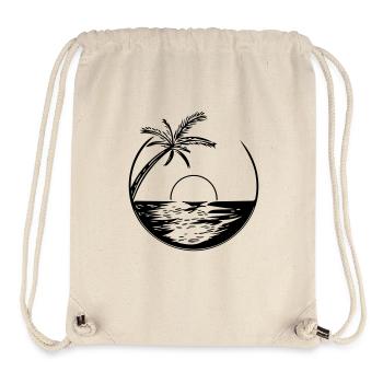 Sunset with palm tree - Vector Style - Stanley/Stella Recycled Gym Bag - natural - Front