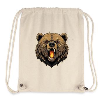 Angry Grizzly Bear Portrait - Stanley/Stella Recycled Gym Bag - natural - Front