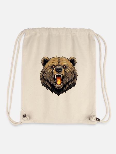Wütender Grizzlybär Portrait - Stanley/Stella recycelter Gym Bag - Naturweiß