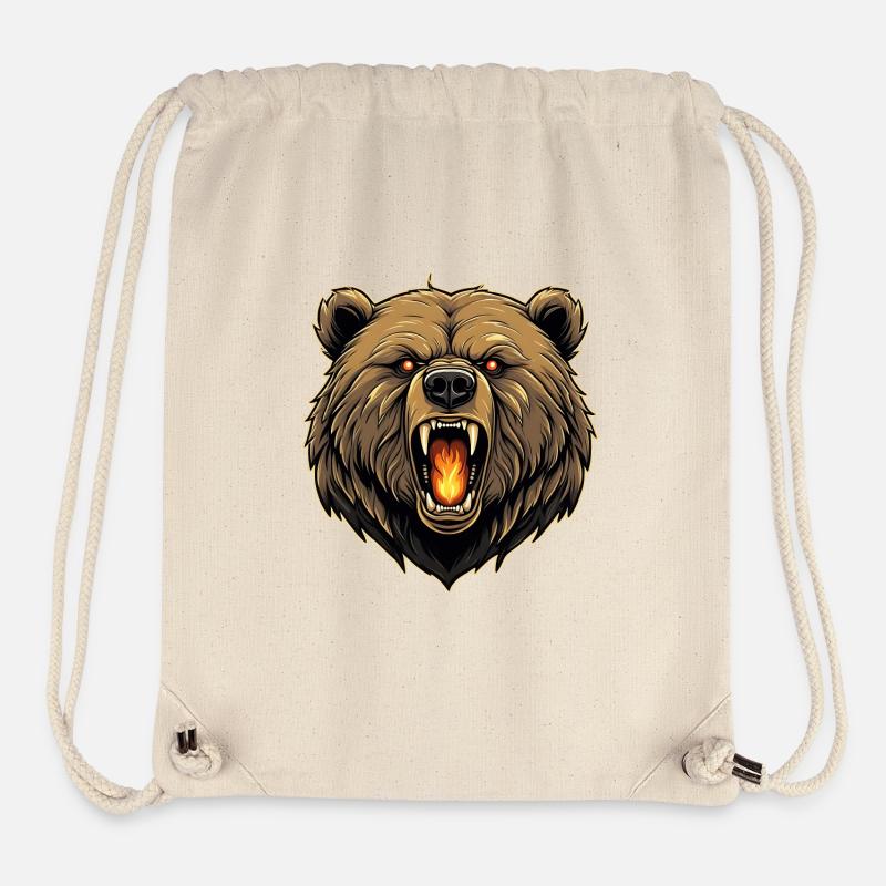Wütender Grizzlybär Portrait - Stanley/Stella recycelter Gym Bag - Naturweiß