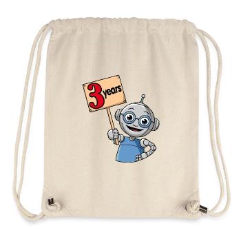 drei Jahre dritter Geburtstag kleiner Roboter - Stanley/Stella recycelter Gym Bag - Naturweiß - Vorne