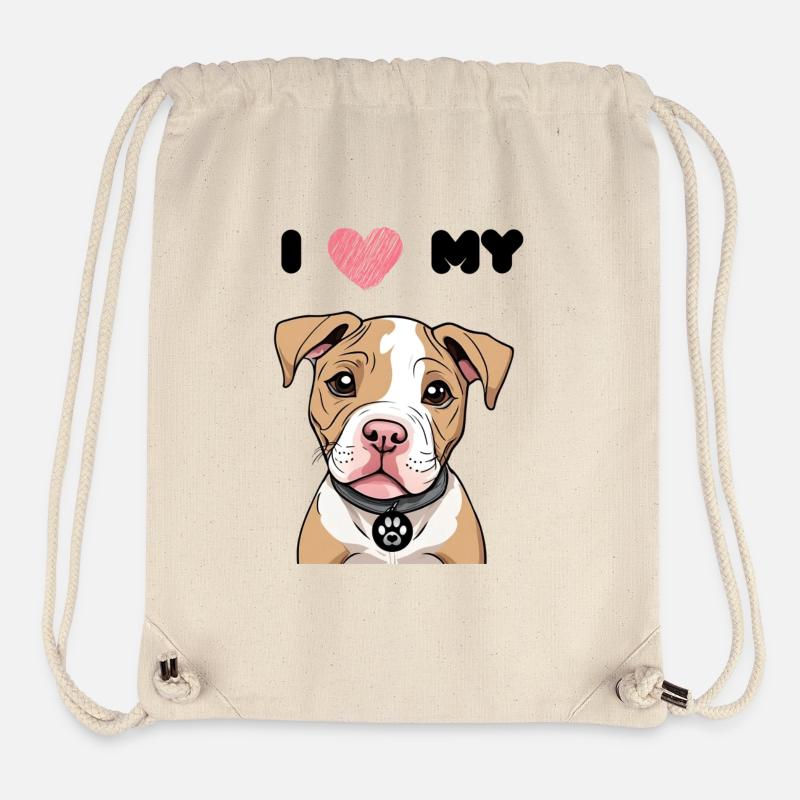 kleiner Pitbull - Bully Welpe - süßer Hund - Liebe - Stanley/Stella recycelter Gym Bag - Naturweiß