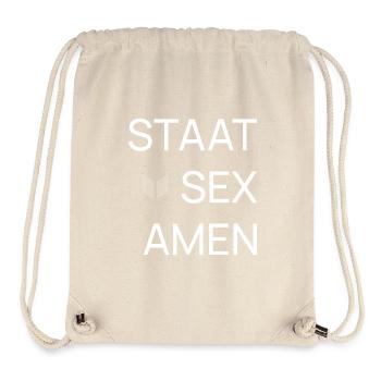 White on Transparent - Stanley/Stella recycelter Gym Bag - Naturweiß - Vorne