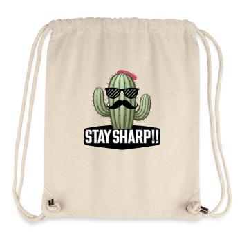 Lunettes de soleil élégantes à moustache Cactus Stay Sharp Art - Sac à cordon recyclé Stanley/Stella - blanc naturel - Devant