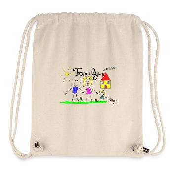 Dessin de lignes familiales - Sac à cordon recyclé Stanley/Stella - blanc naturel - Devant