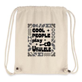 Cool people play Ukulele schwarz - Stanley/Stella recycelter Gym Bag - Naturweiß - Vorne