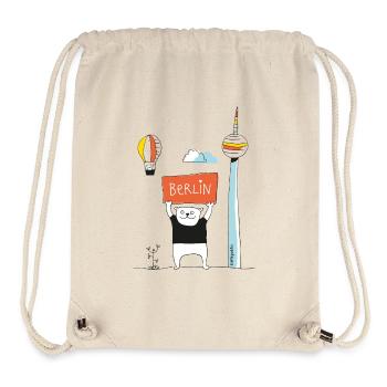 Berliner Bär + Fernsehturm | farbig | littlepublic - Stanley/Stella recycelter Gym Bag - Naturweiß - Vorne