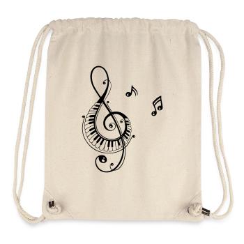 Clef, Musique - Sac à cordon recyclé Stanley/Stella - blanc naturel - Devant