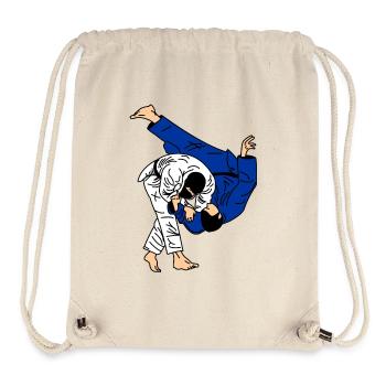 Judo throw in competition blue white suit or kimono - Stanley/Stella Recycled Gym Bag - natural - Front