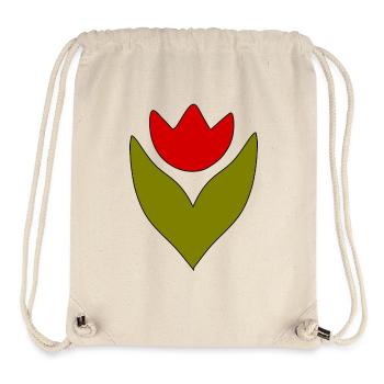 Fleur, Rouge, Fleur Rouge, Tulipe Florale, Rouge - Sac à cordon recyclé Stanley/Stella - blanc naturel - Devant