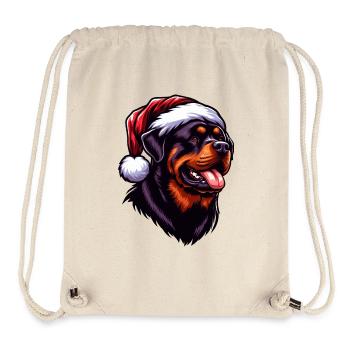 L’ de Noël du Rottweiler - Sac à cordon recyclé Stanley/Stella - blanc naturel - Devant