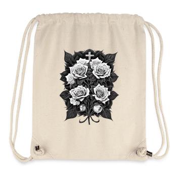 Holy Cross with Roses Rosary Blossoms Blossom - Stanley/Stella Recycled Gym Bag - natural - Front