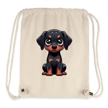 Digital illustration of cute Doberman - Stanley/Stella Recycled Gym Bag - natural - Front
