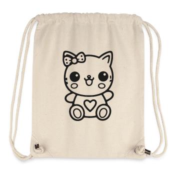 Kawaii kitten with heart - Stanley/Stella Recycled Gym Bag - natural - Front