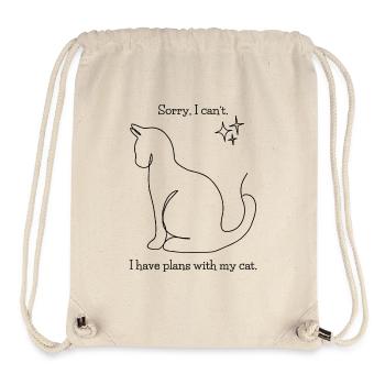 Sorry, I can't. I have plans with my cat. - Stanley/Stella recycelter Gym Bag - Naturweiß - Vorne