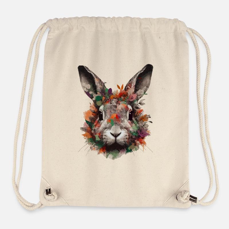 lapin - Sac à cordon recyclé Stanley/Stella - blanc naturel