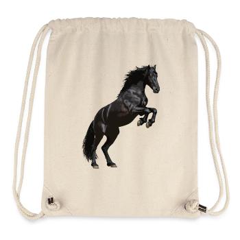 Cheval frison cabré - Sac à cordon recyclé Stanley/Stella - blanc naturel - Devant