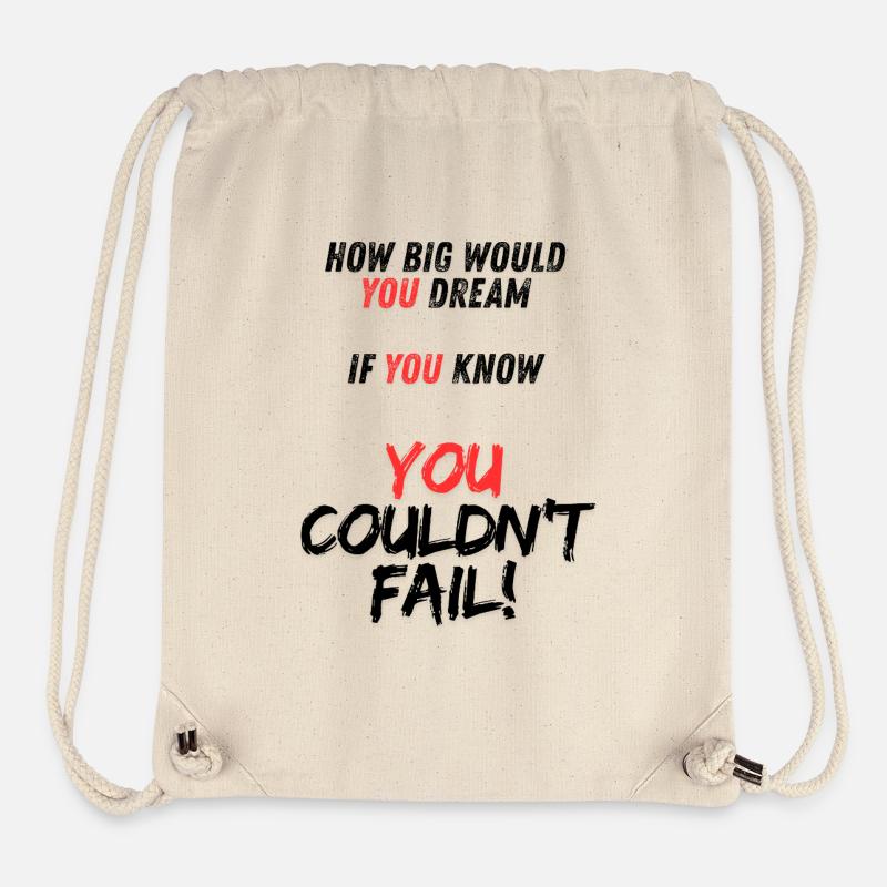 Message de motivation YOU sur noir - Sac à cordon recyclé Stanley/Stella - blanc naturel