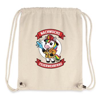 Jeune pompier avec licorne - Sac à cordon recyclé Stanley/Stella - blanc naturel - Devant