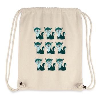 Playful cat illustration in collage look - Stanley/Stella Recycled Gym Bag - natural - Front