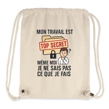 travail humour - Sac à cordon recyclé Stanley/Stella - blanc naturel - Devant