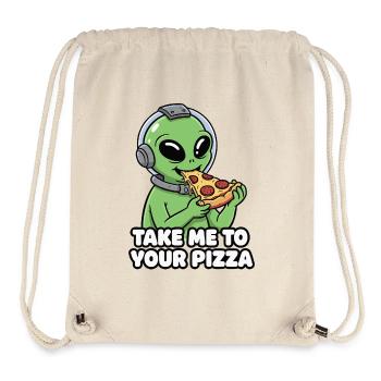 Alien pizza lover - Stanley/Stella Recycled Gym Bag - natural - Front