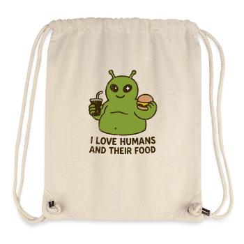 Un gastronome extraterrestre aime les humains - Sac à cordon recyclé Stanley/Stella - blanc naturel - Devant