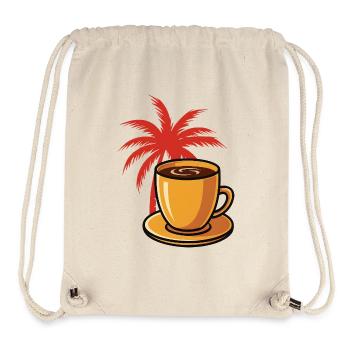 Tropischer Kaffee Palmenstil - Stanley/Stella recycelter Gym Bag - Naturweiß - Vorne