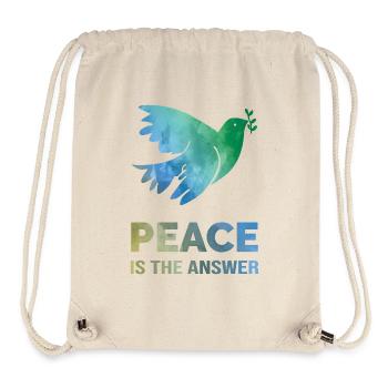Peace Is The Answer – Watercolor Dove of Peace - Stanley/Stella Recycled Gym Bag - natural - Front