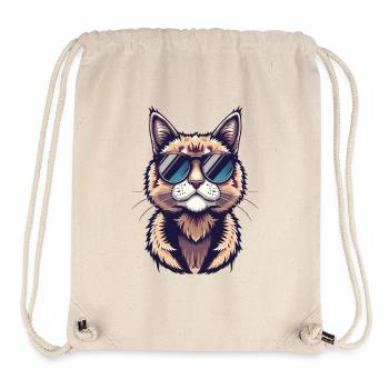 coole Katze mit Sonnenbrille Tigerkatze - Stanley/Stella recycelter Gym Bag - Naturweiß - Vorne