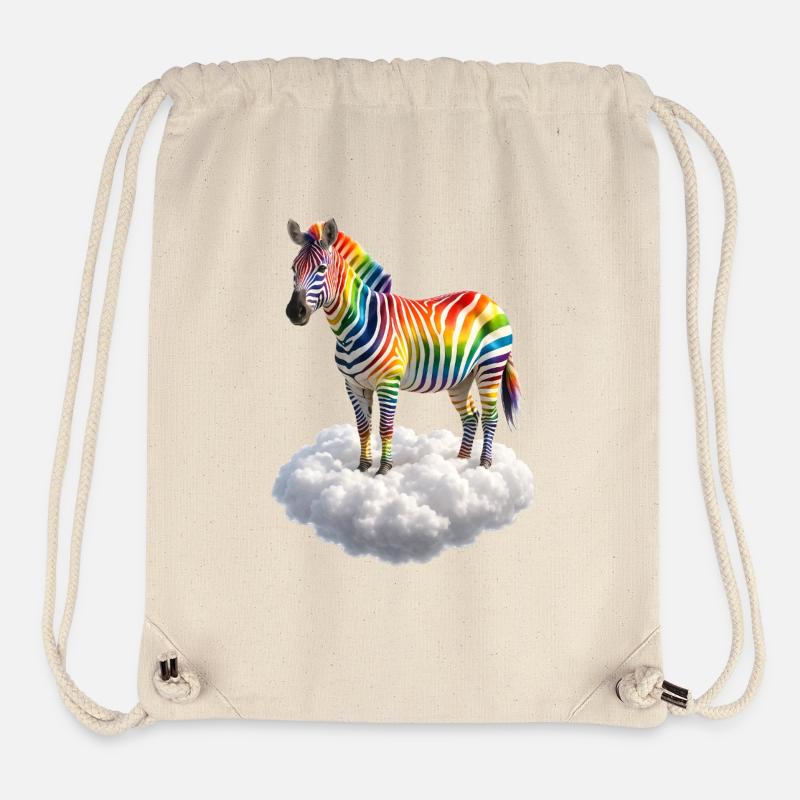 Regenbogen Zebra auf Wolke Fantasy Tier  - Stanley/Stella recycelter Gym Bag - Naturweiß