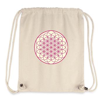 Lebensblume, Motiv, Hintergrund, gelb - Stanley/Stella recycelter Gym Bag - Naturweiß - Vorne