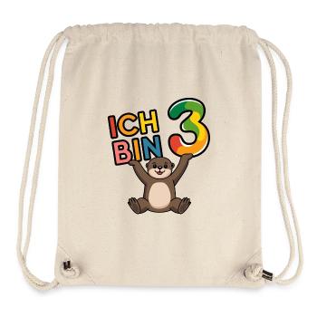 Ich bin 3 Jahre dritter Geburtstag - Stanley/Stella recycelter Gym Bag - Naturweiß - Vorne