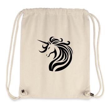 Schwarzes Einhorn Tribal Tattoo Design - Stanley/Stella recycelter Gym Bag - Naturweiß - Vorne