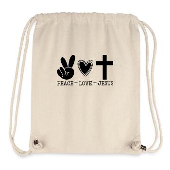 Friede, Liebe & Jesus - Stanley/Stella recycelter Gym Bag - Naturweiß - Vorne