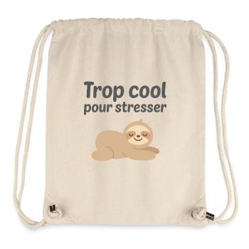 Trop cool pour être stressé Humour Paresseux - Sac à cordon recyclé Stanley/Stella - blanc naturel - Devant
